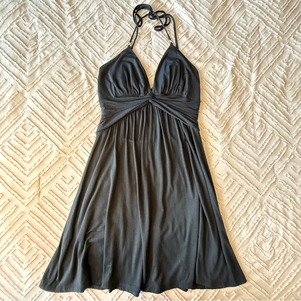 Express Black Halter Formal Y2K Dress | XS